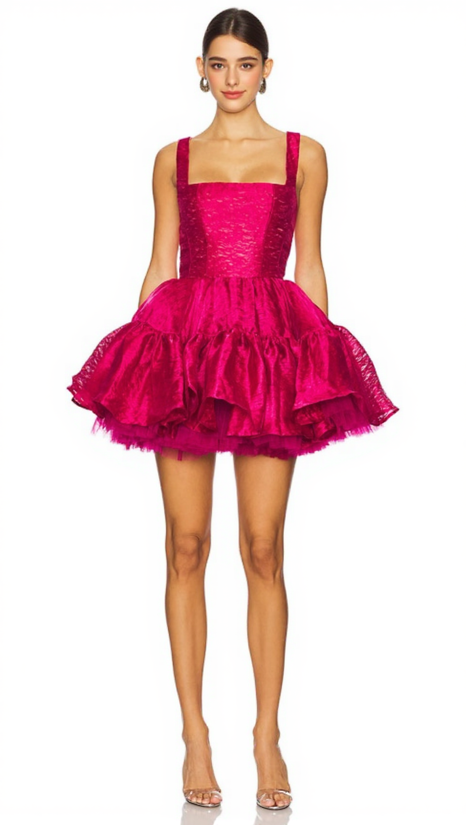 Shirley – Minikleid mit Rüschen in Rosarot