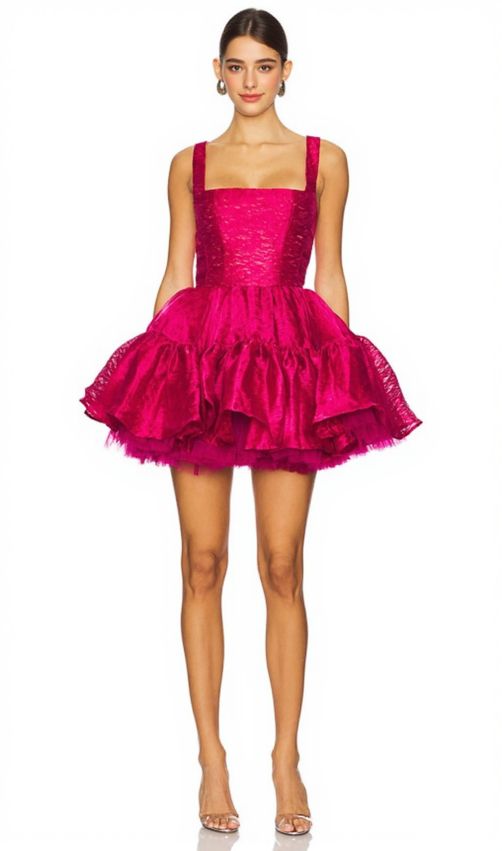 Shirley – Minikleid mit Rüschen in Rosarot