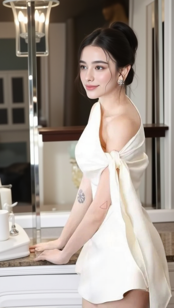 AIIZIE CALWA ASYMMETRIC ONE SHOULDER FLARE MINI DRESS - product image