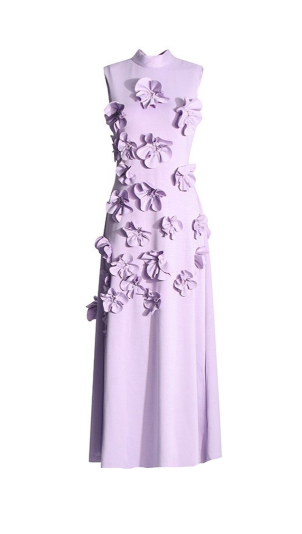 AIIZIE ANNONA PURPLE FLOWER EMBELLISHED MAXI DRESS - product image