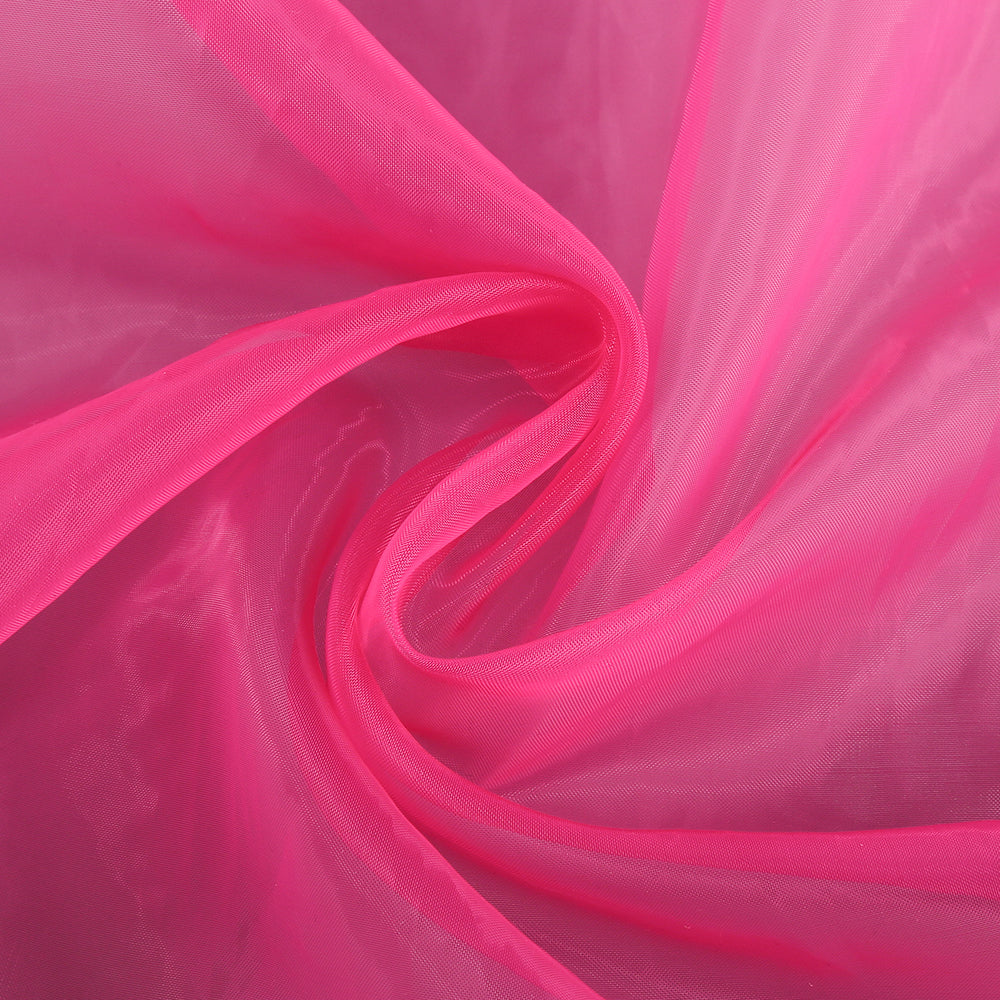 AIIZIE HOT PINK ORGANZA RUFFLED HALTER MINI DRESS - product image