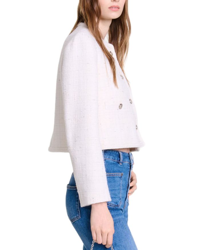 AIIZIE VOYCE BRAIDED TWEED CARDIGAN IN ECRU - product image