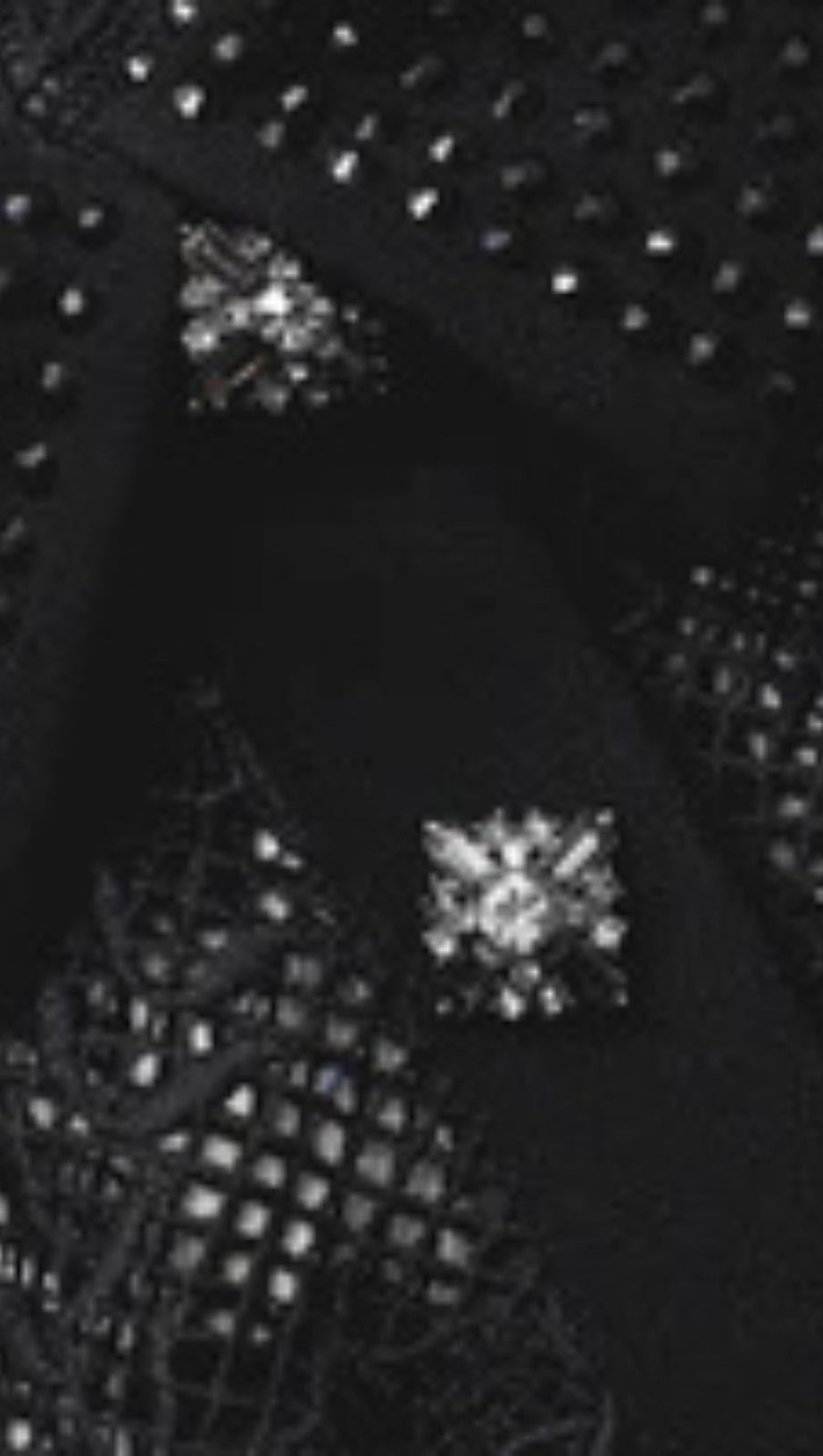 BLACK LACE DIAMANTE MIDI DRESS