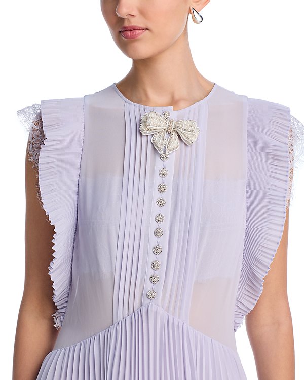 CHIFFON RUFFLED MAXI DRESS IN LILAC