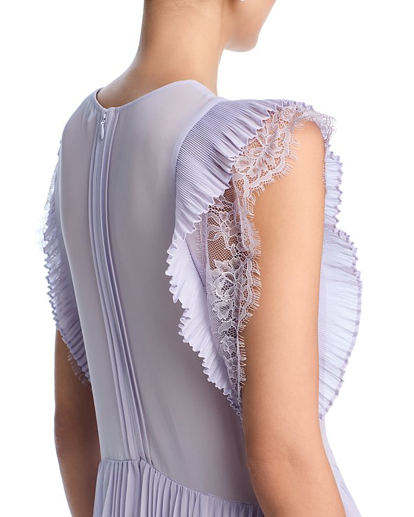 CHIFFON RUFFLED MAXI DRESS IN LILAC