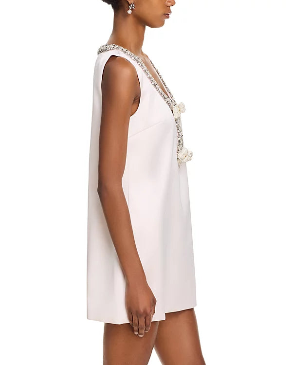 SATIN BOW MINI DRESS