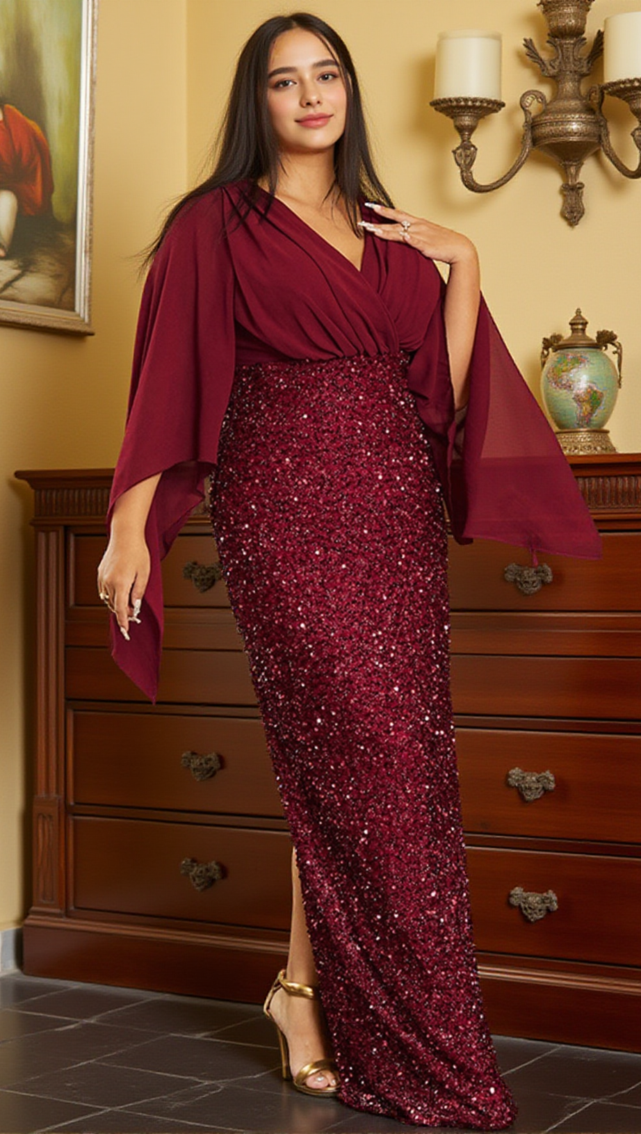 CELINE V-NECK MAXI DRESS