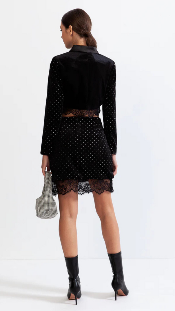 AIIZIE VELVET CO-ORD WITH LACE - product image