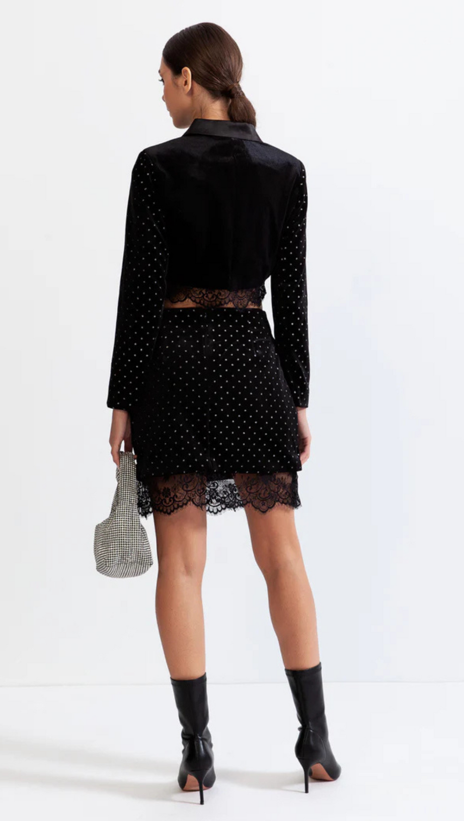 VELVET CO-ORD WITH LACE