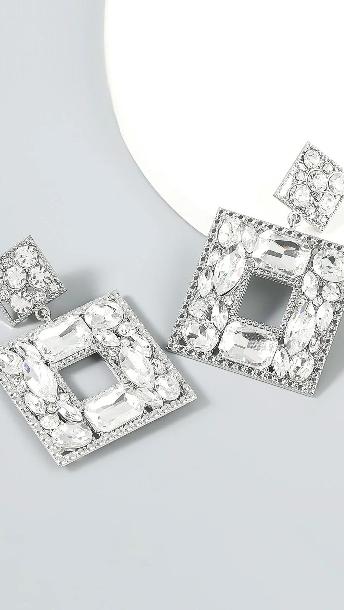 AIIZIE ANNELISE SQUARE CRYSTAL DIAMOND EARRINGS - product image