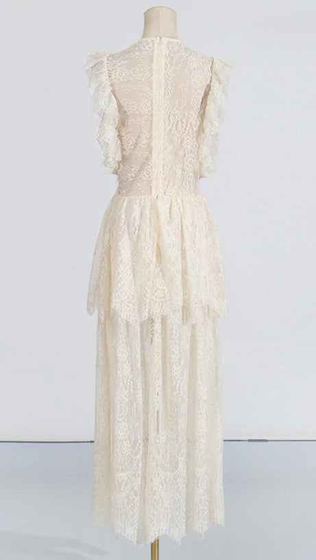 TIERED LACE MAXI DRESS