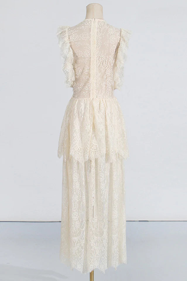 AIIZIE TIERED LACE MAXI DRESS - product image