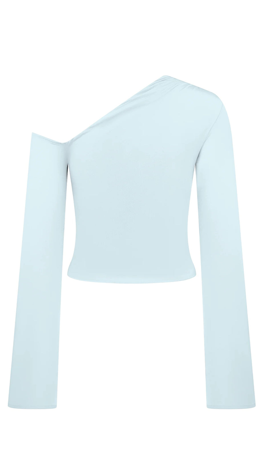 Blauer Anzug mit schrägem Kragen und hoher Taille und schmalem, langem Rock 