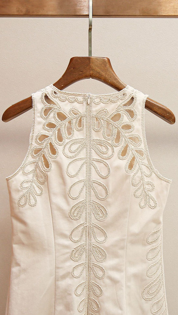 AIIZIE RANETTY CHIC EMBROIDERED & EYELET SLEEVELESS MINI DRESS - product image