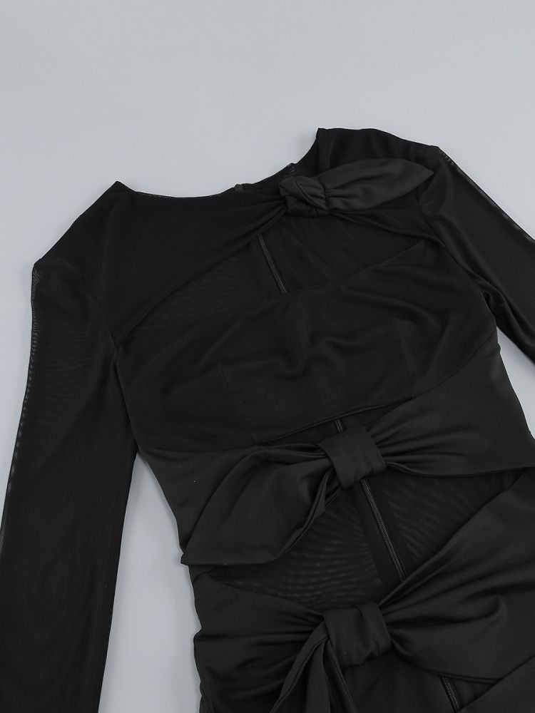 AIIZIE LONG SLEEVE CUTOUT SPLIT MAXI DRESS - product image