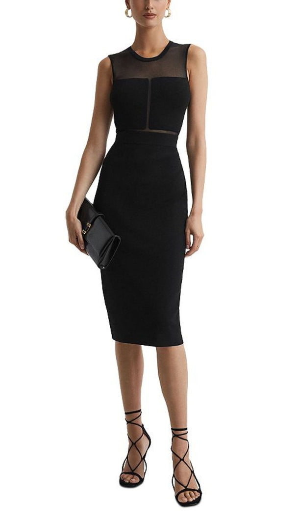 AIIZIE LUCIA ILLUSION MESH SHEATH DRESS - product image