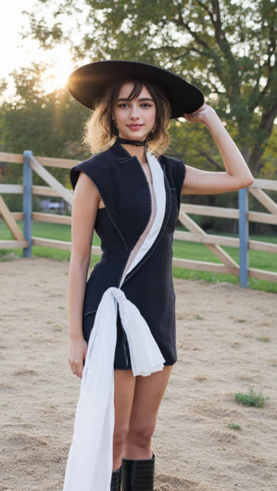 SHOULDER PAD BLACK MINI DRESS