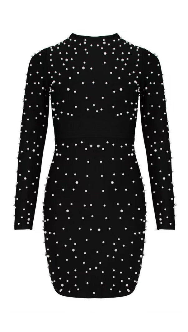 Pearl Long Sleeve Mini Bandage Dress