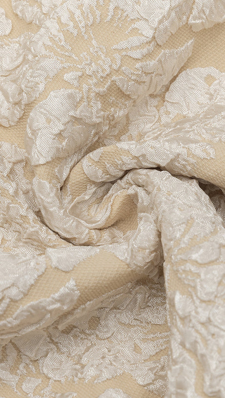 CELESTE ONE-SHOULDER BOW JACQUARD HIGH SLIT MAXI DRESS