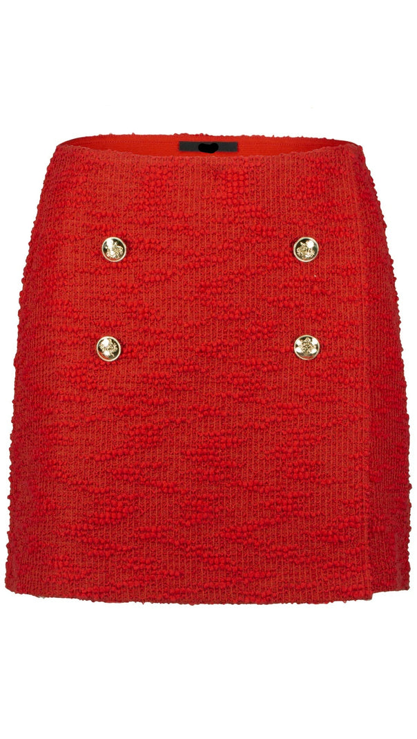 AIIZIE PLAIN JACKET SKIRT SET IN RED - product image