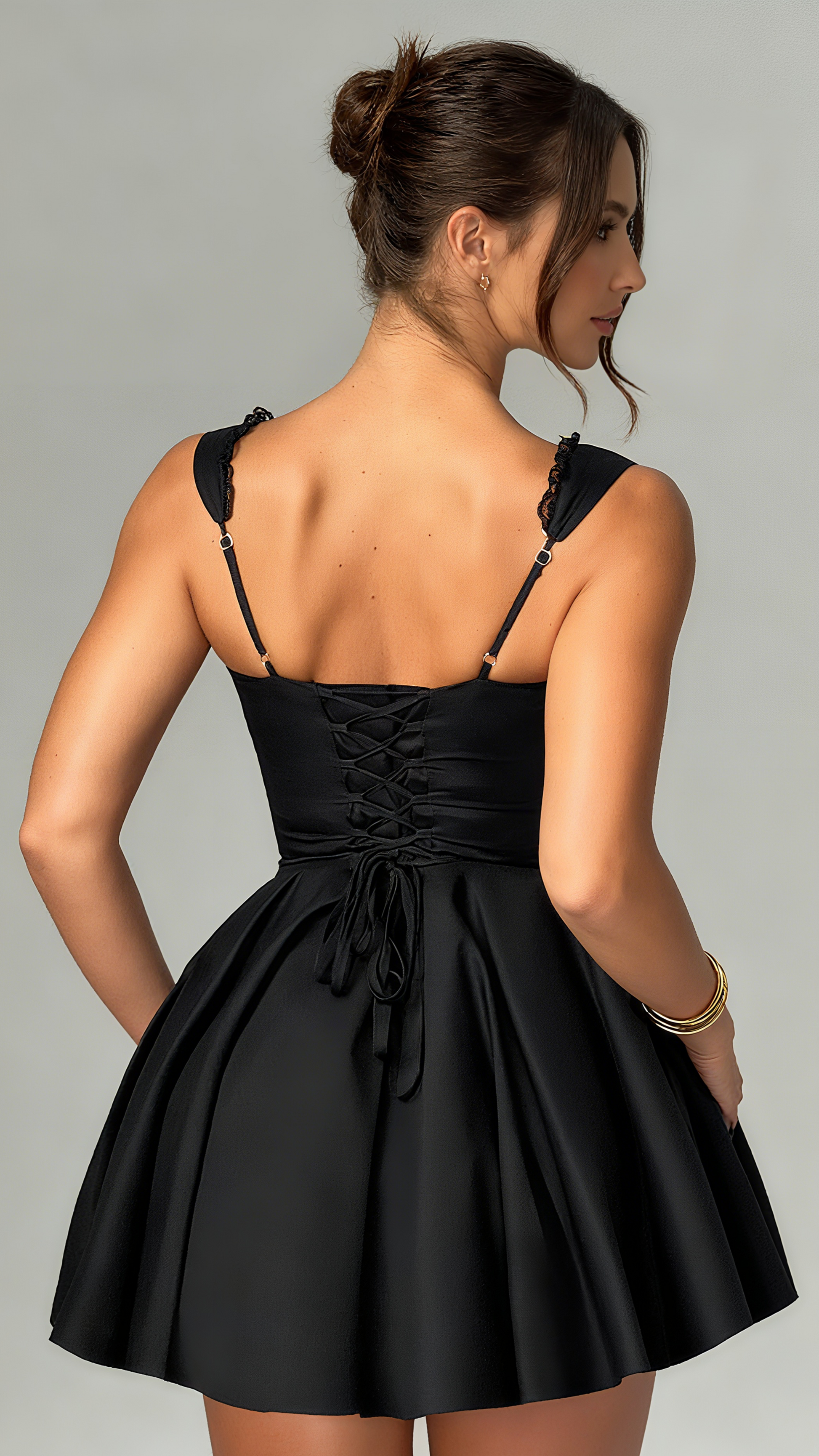 AIIZIE ANTONELLA MINI DRESS - BLACK - product image
