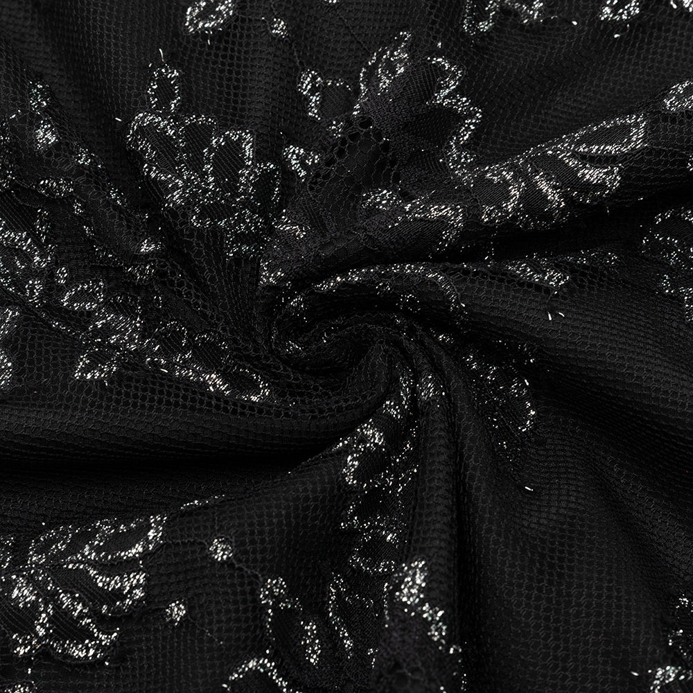 AIIZIE CLAIRE BLACK MESH PATCHWORK STRAPLESS MAXI DRESS - product image
