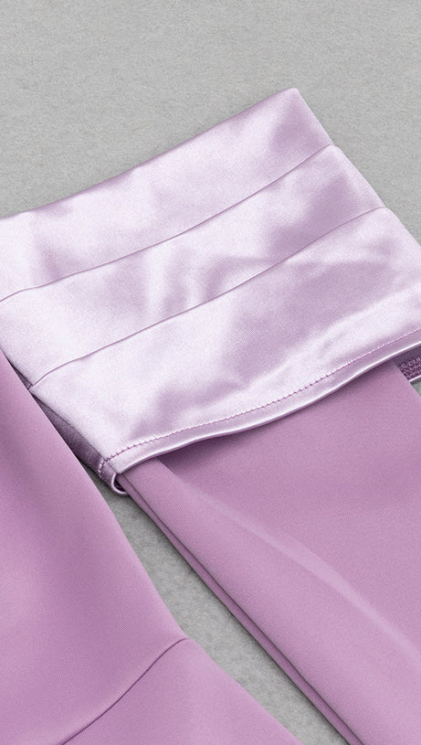 CHARLOTTE OFF-SHOULDER PEARL HALTER  MAXI DRESS IN PURPLE