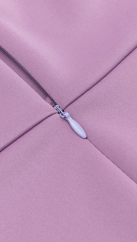 CHARLOTTE OFF-SHOULDER PEARL HALTER  MAXI DRESS IN PURPLE