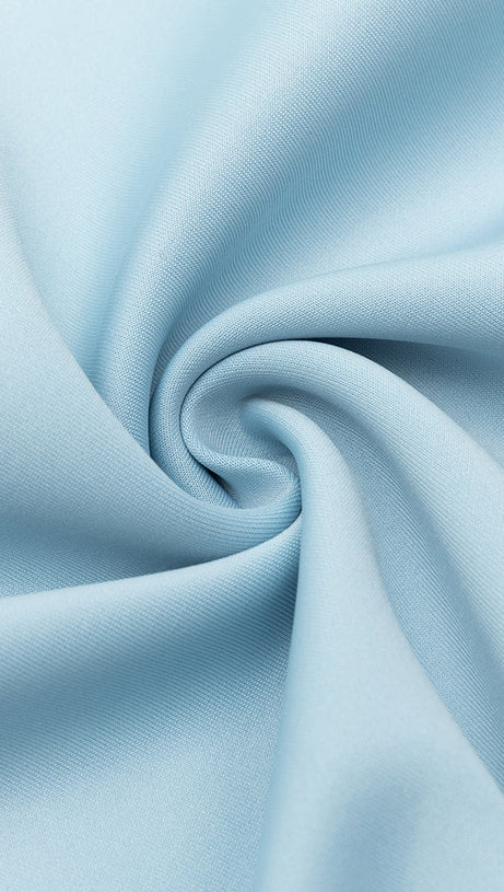 CLARA HIGH SLIT PATCHWORK BODYCON MAXI DRESS IN PALE BLUE