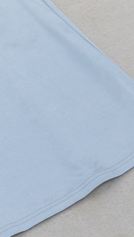 YEDDA GREY RUCHED BODYCON STRAPLESS MAXI DRESS