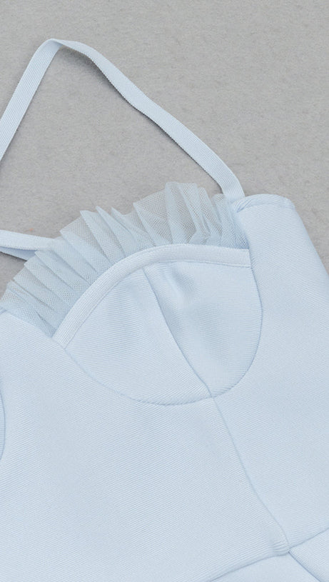 MESH MERMAID HEM BANDAGE DRESS