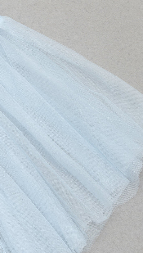 MESH MERMAID HEM BANDAGE DRESS