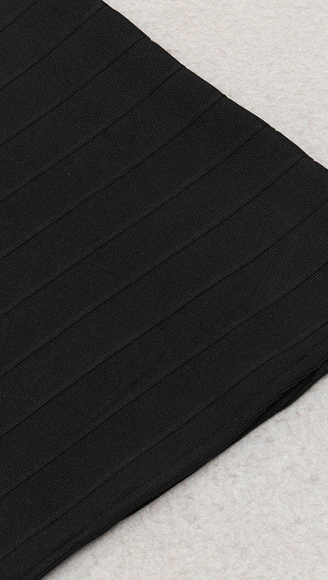 PHOEBE SEQUIN EMBELLISH BACK SPLIT BODYCON MAXI DRESS