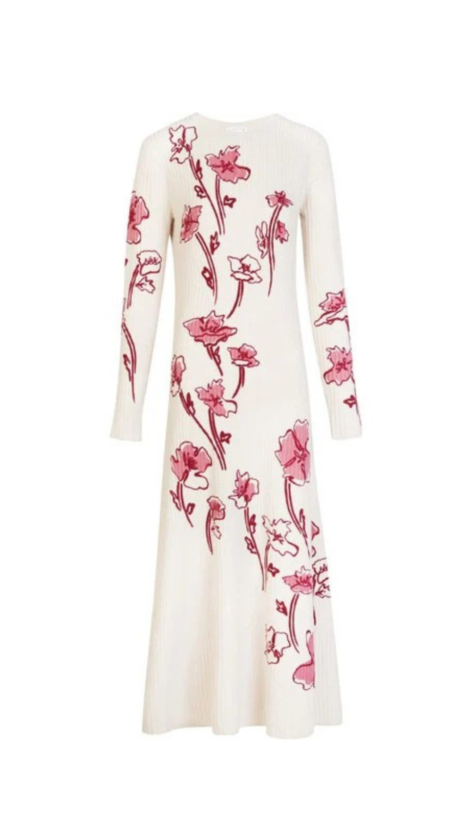 ODETTE STRETCH KNIT MAXI DRESS IN ECRU MULTI