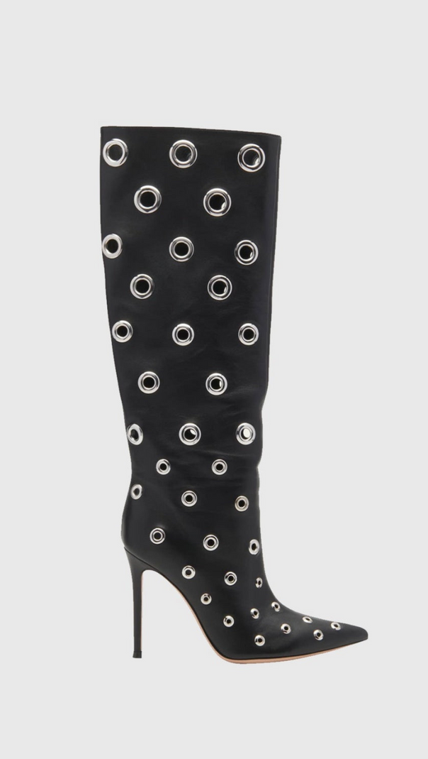 AIIZIE CLARA RIVET CUTOUT LEATHER KNEE-HIGH BOOTS - product image
