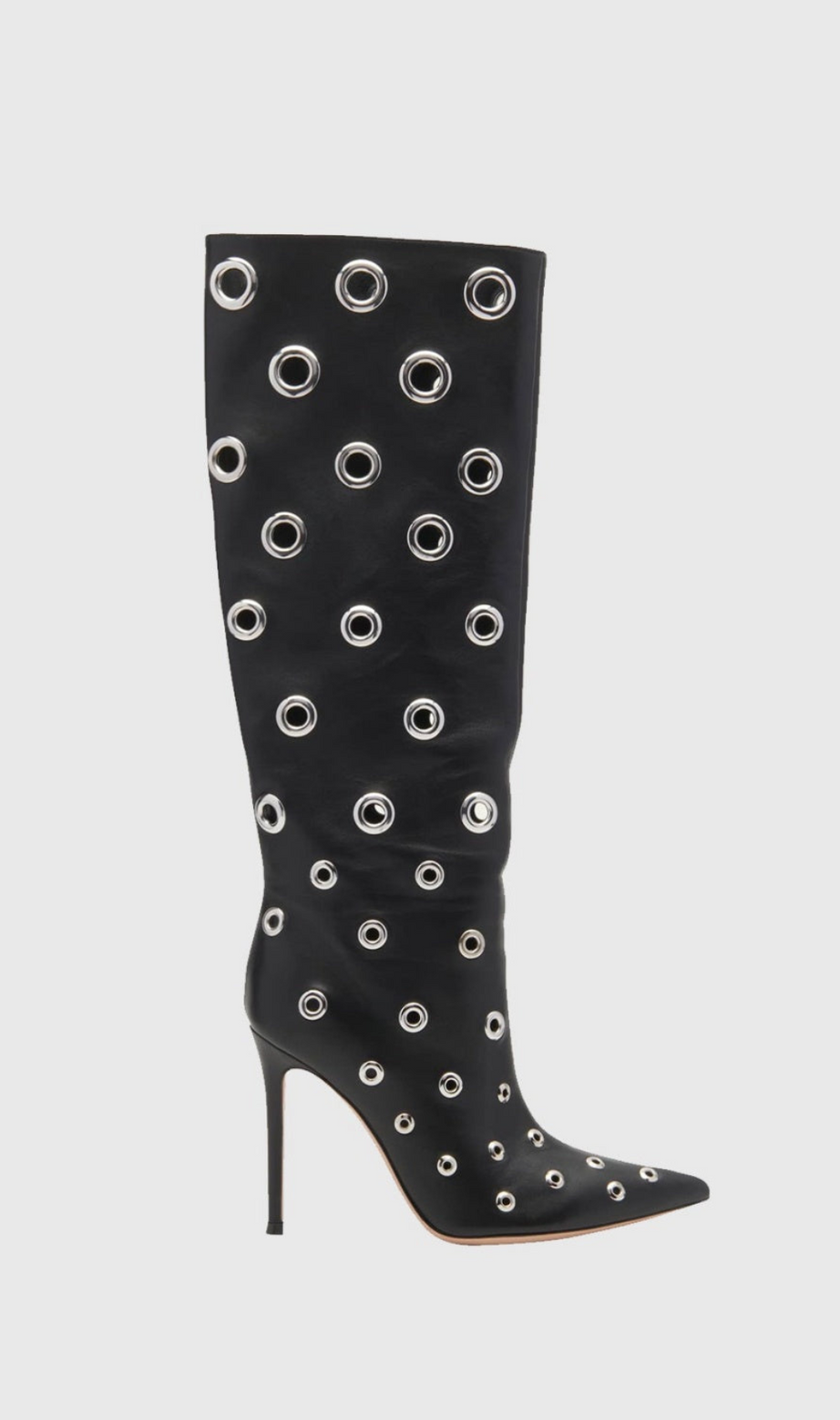 Clara Rivet Cutout Leather Knee-high Boots
