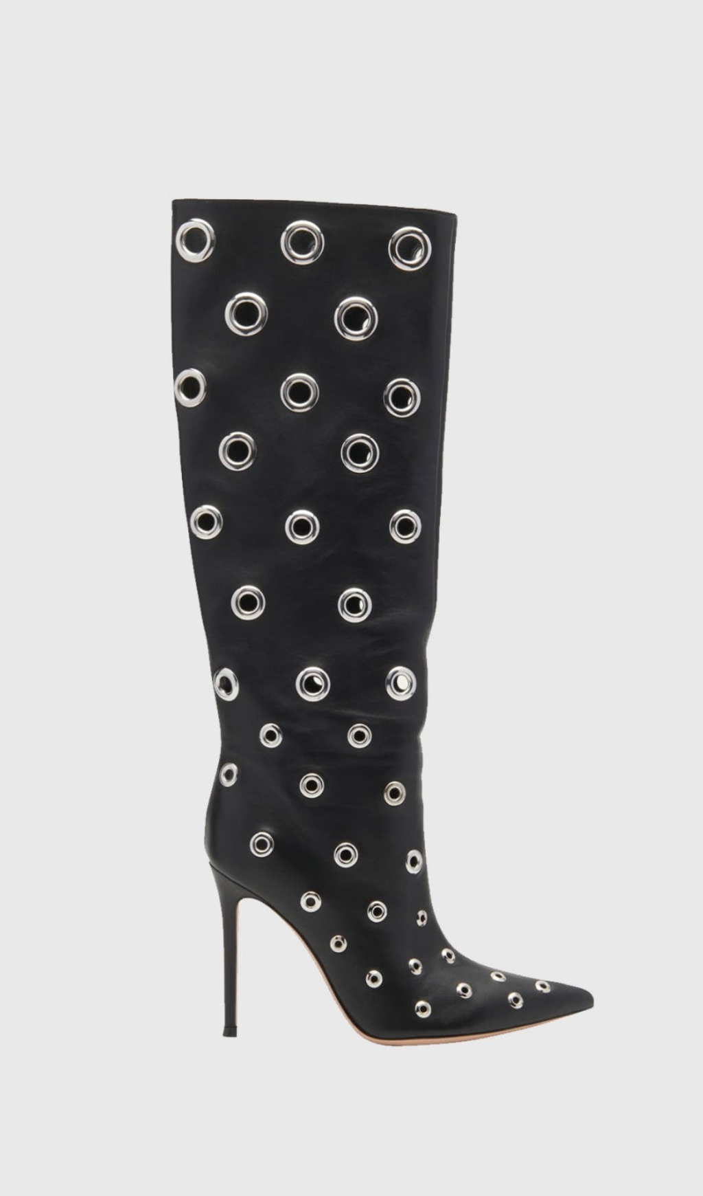 STIVALI ALTI AL GINOCCHIO IN PELLE CON RIVETTI CLARA