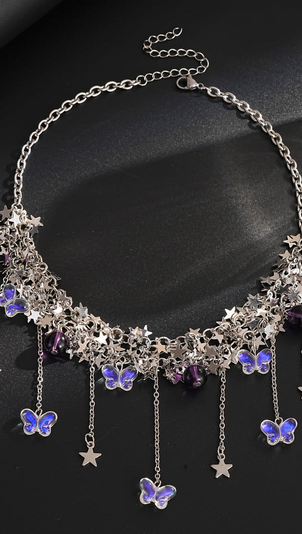 AIIZIE Jory Celestial Star & Butterfly Layered Choker Necklace for Women - product image