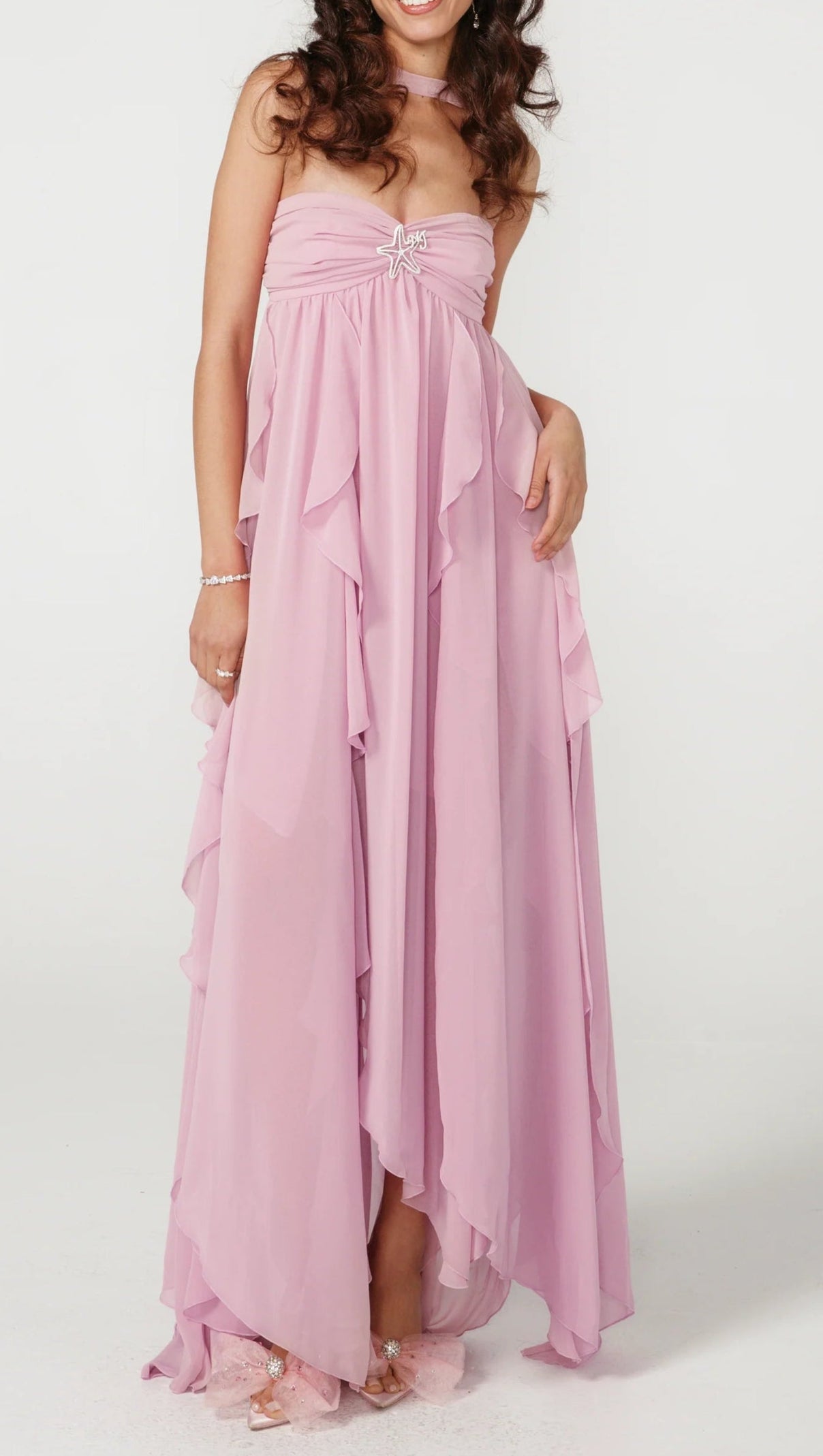 AIIZIE LACE IRREGULAR MAXI DRESS IN PURPLE - product image
