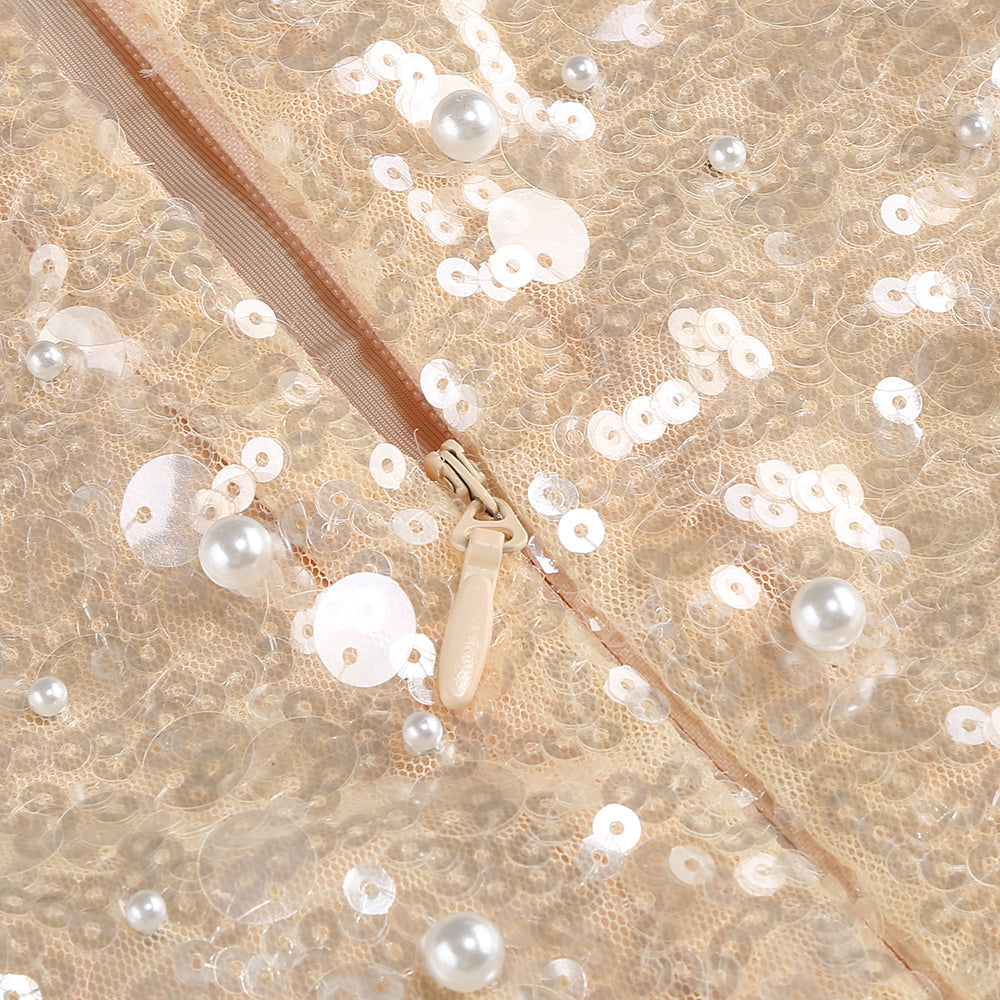 AIIZIE SEQUIN EMBELLISHED MINI DRESS IN GOLD - product image