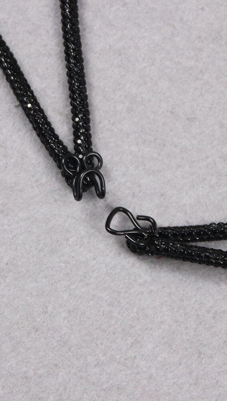 SPIRAL KRISTALL-BUSTIER-TOP IN SCHWARZ