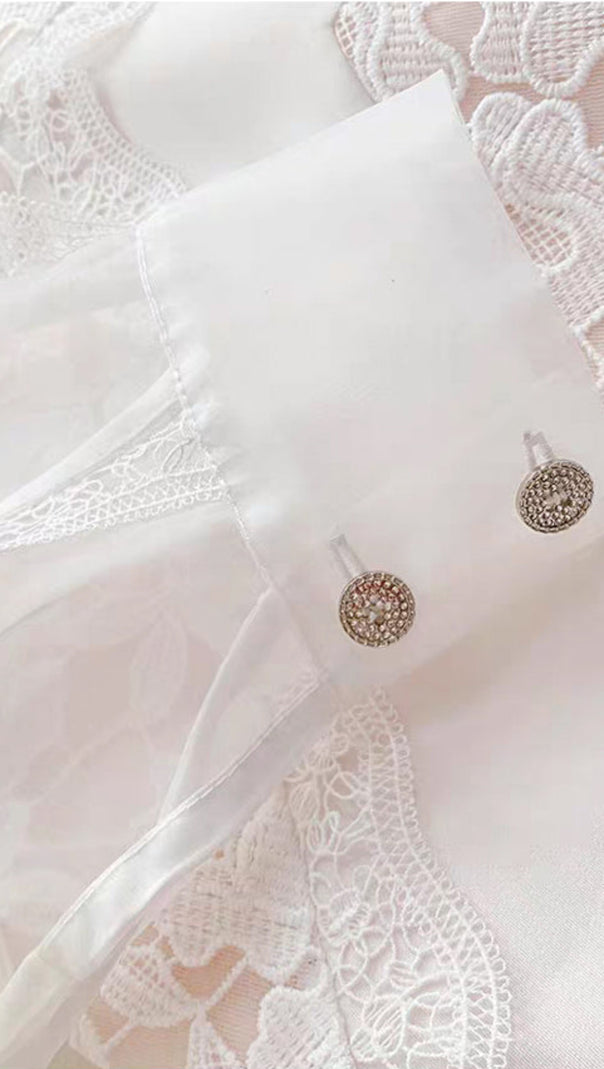 BACKLESS LACE WHITE MINI DRESS