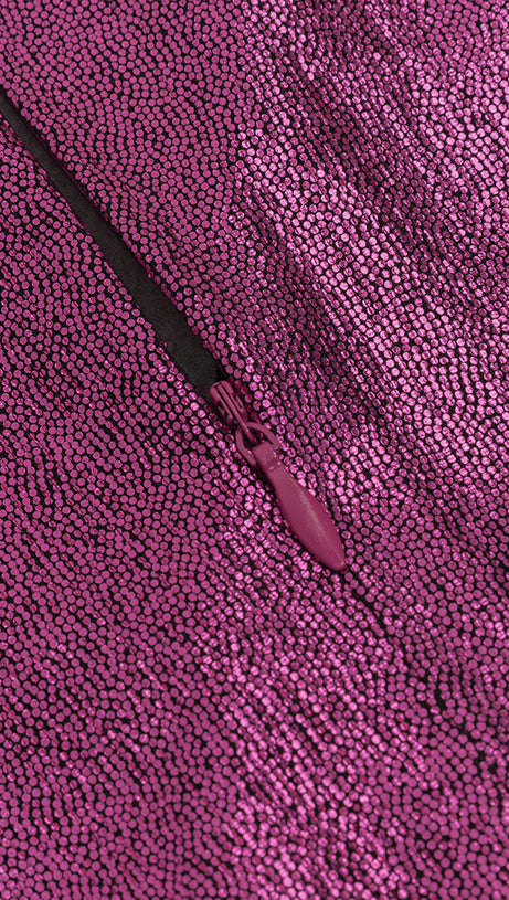 LONG SLEEVE RUCHED MAXI DRESS HOT PINK