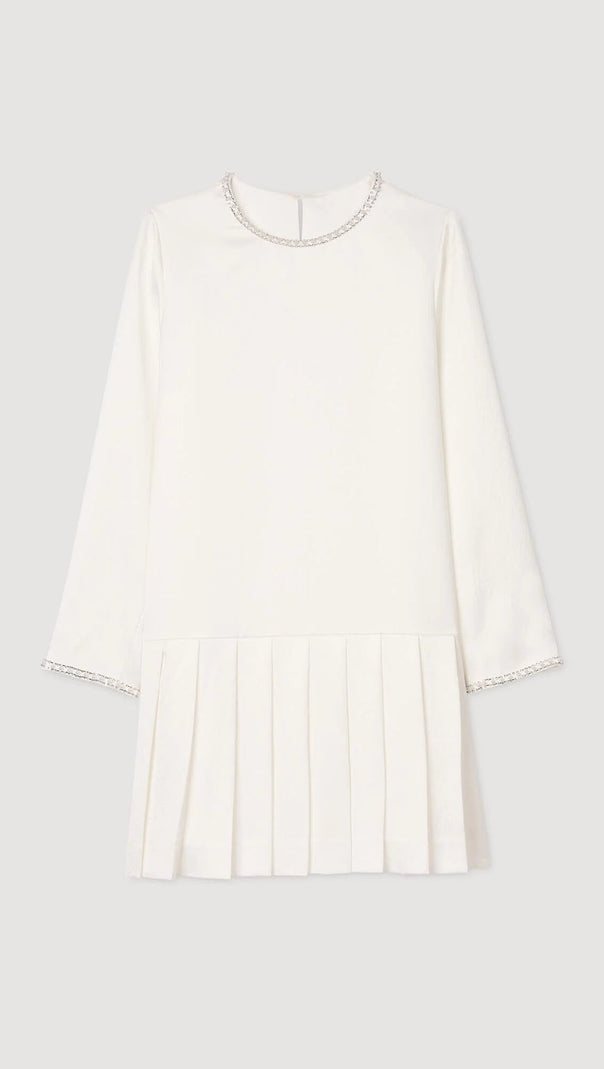AIIZIE SHORT SATIN-EFFECT BEADED DRESS - product image