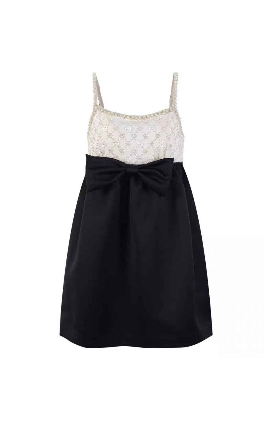PARISA MINIKLEID MIT KRISTALLVERZIERUNG UND SCHLEIFE 