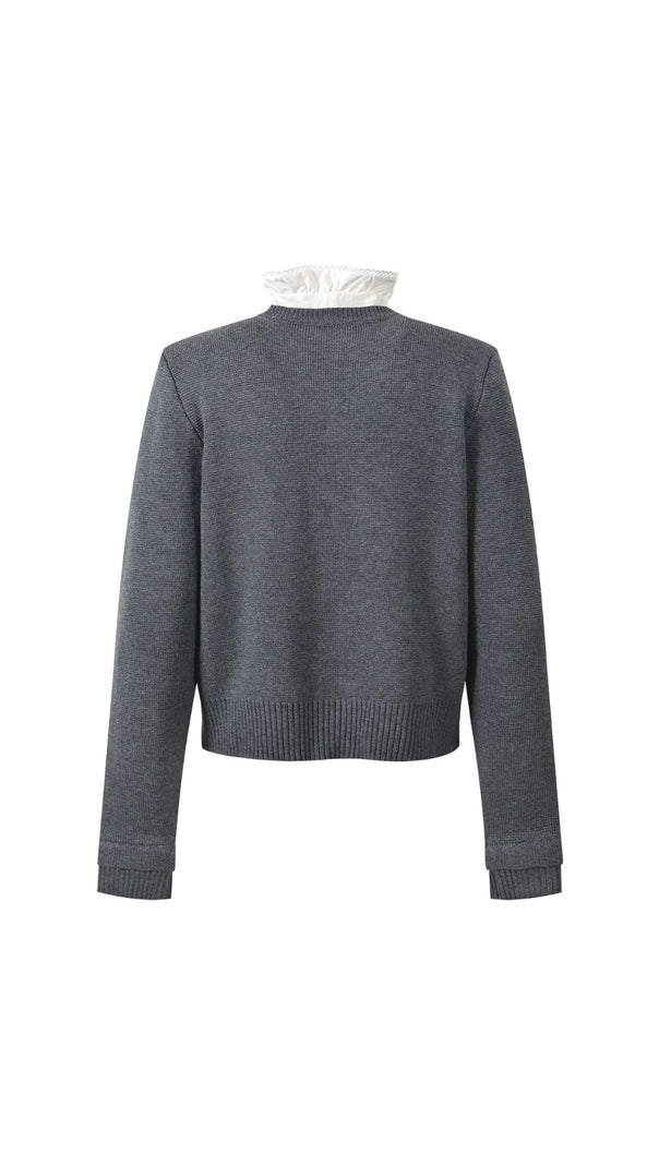 AIIZIE Women's Chic Fine Knit Button-Front Cardigan with Piped Pockets - product image