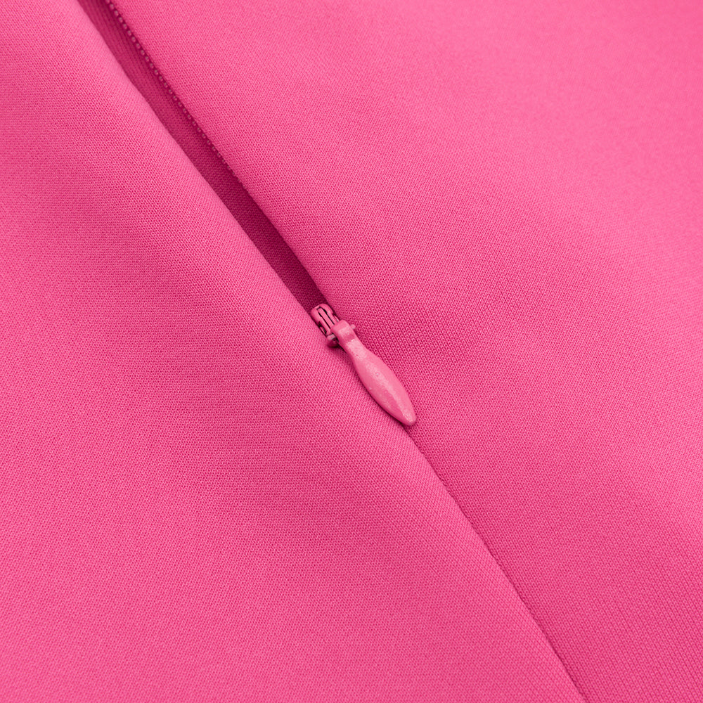 AIIZIE ALANI RUCHED SATIN BODYCON MIDI DRESS IN PINK RED - product image
