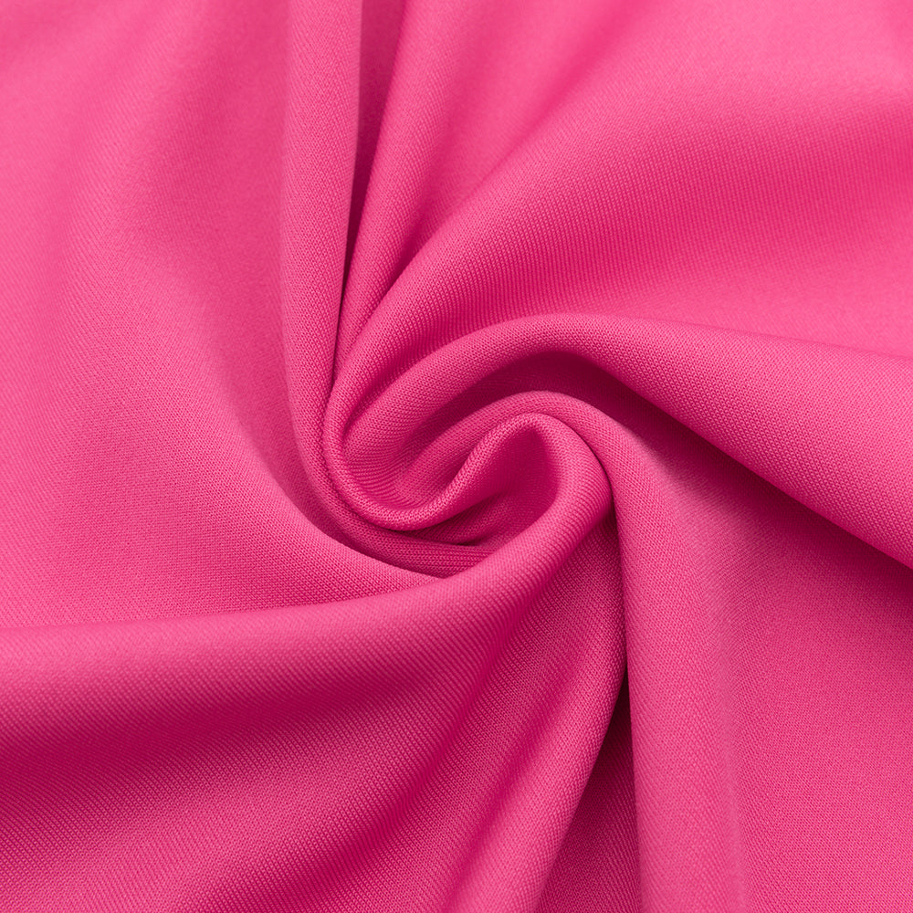 AIIZIE ALANI RUCHED SATIN BODYCON MIDI DRESS IN PINK RED - product image