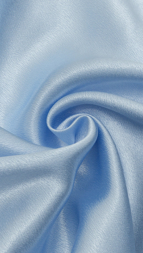 ADORA WHITE BLUE LACE BUSTIER DRAPED MIDI DRESS