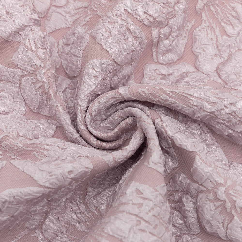 AIIZIE ALICE FLORAL JACQUARD PUFF SLEEVE BODYCON MAXI DRESS IN PINK - product image